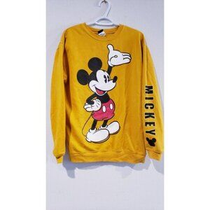 Disney Mickey Mouse Women’s Yellow Gold Crewneck Sweater Size M